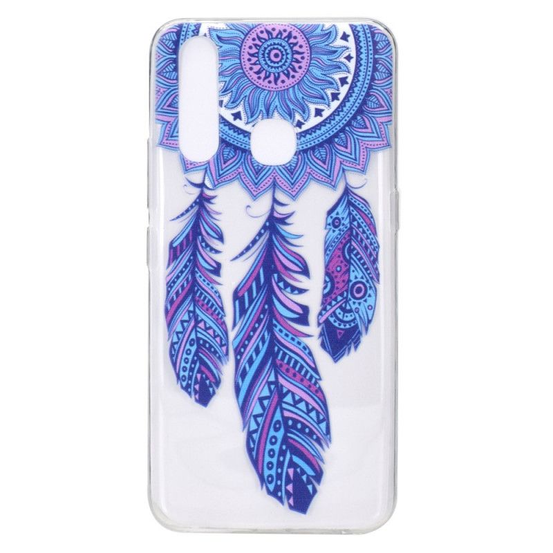 Coque Huawei P40 Lite E / Y7p Transparente Attrape Rêves Plumes Bleues