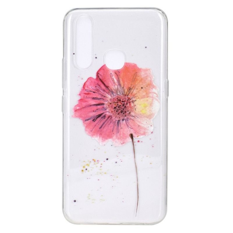 Coque Huawei P40 Lite E / Y7p Transparente Coquelicot Aquarelle