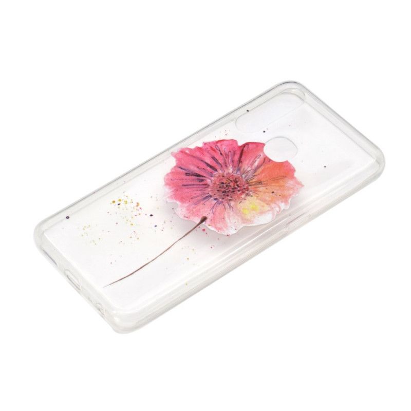 Coque Huawei P40 Lite E / Y7p Transparente Coquelicot Aquarelle