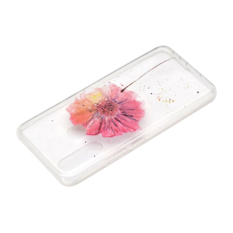 Coque Huawei P40 Lite E / Y7p Transparente Coquelicot Aquarelle