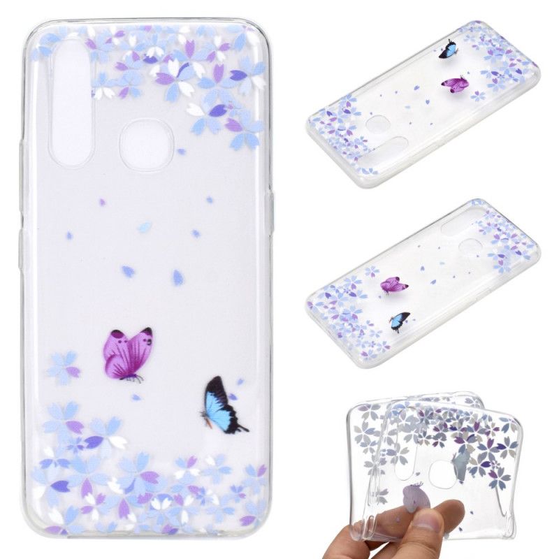 Coque Huawei P40 Lite E / Y7p Transparente Papillons Et Fleurs