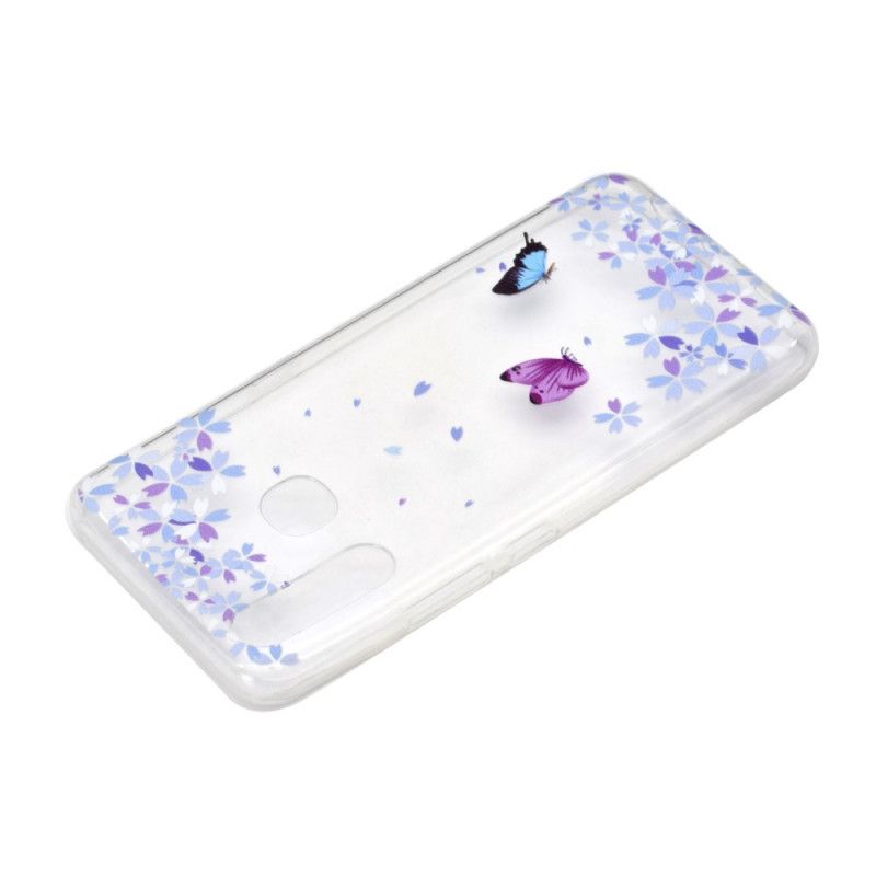 Coque Huawei P40 Lite E / Y7p Transparente Papillons Et Fleurs