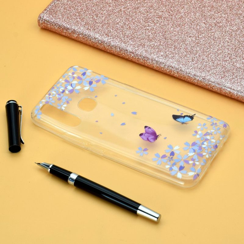 Coque Huawei P40 Lite E / Y7p Transparente Papillons Et Fleurs