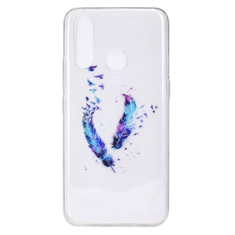 Coque Huawei P40 Lite E / Y7p Transparente Plumes