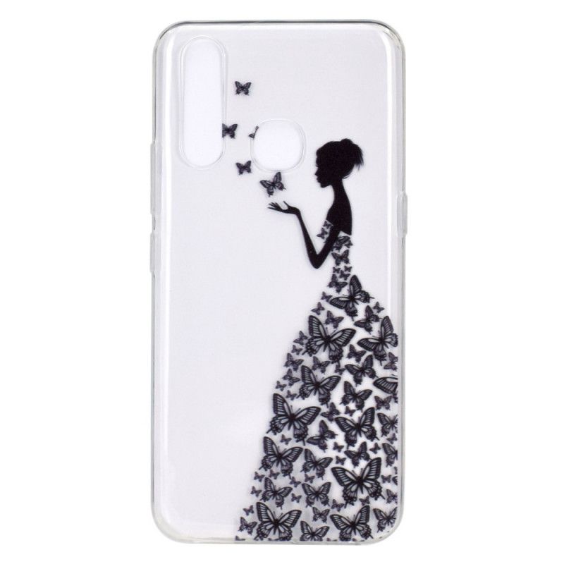 Coque Huawei P40 Lite E / Y7p Transparente Robe Papillons