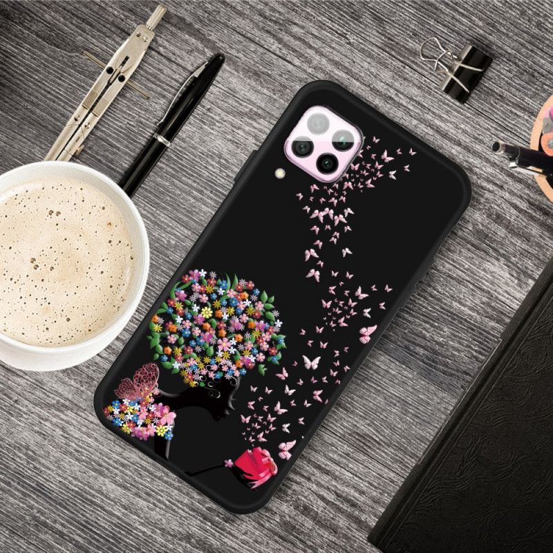 Coque Huawei P40 Lite Femme À La Tête Fleurie