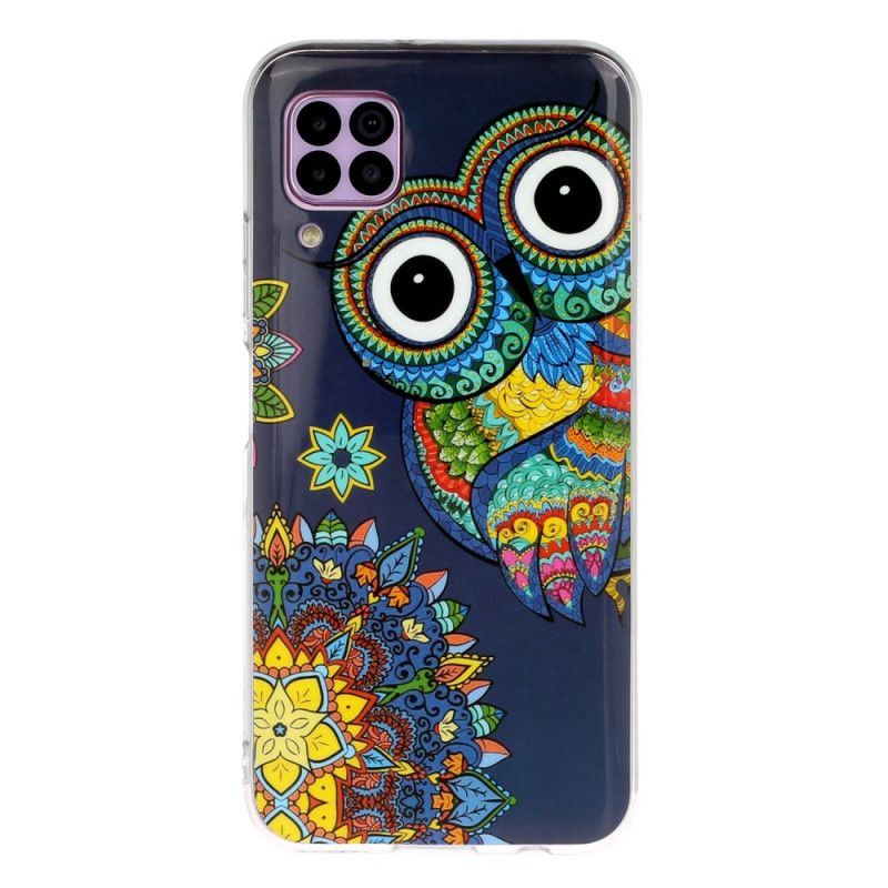 Coque Huawei P40 Lite Hibou Mandala Fluorescente