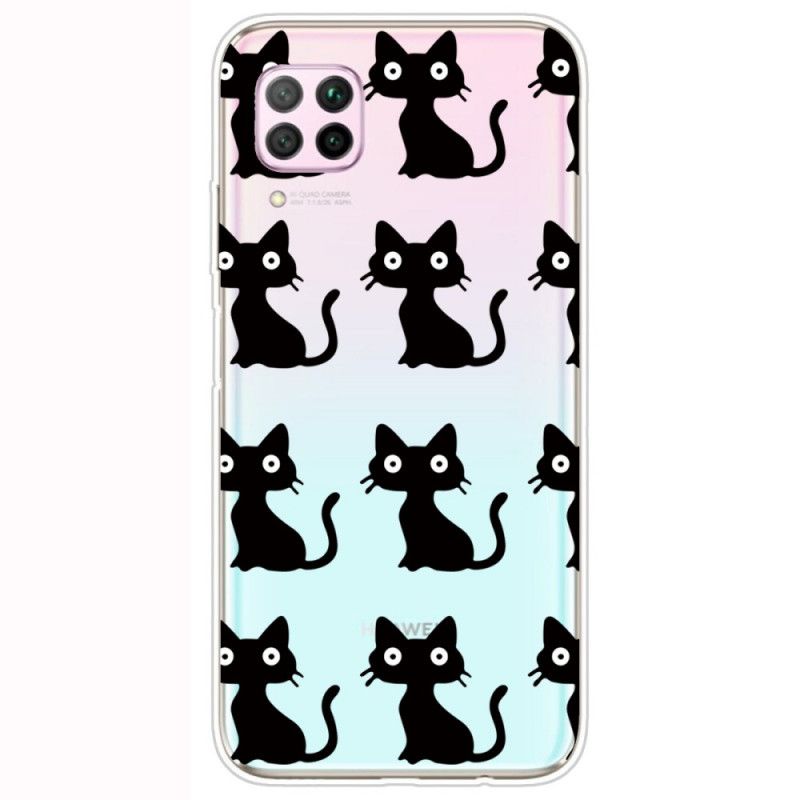 Coque Huawei P40 Lite Multiples Chats Noirs