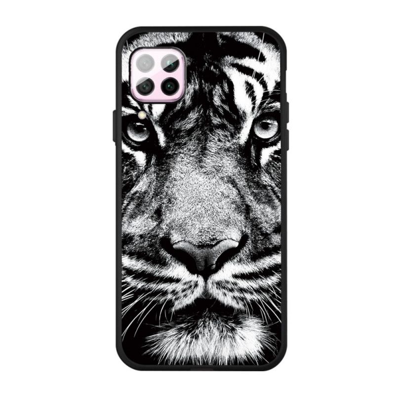 Coque Huawei P40 Lite Tigre Noir Et Blanc