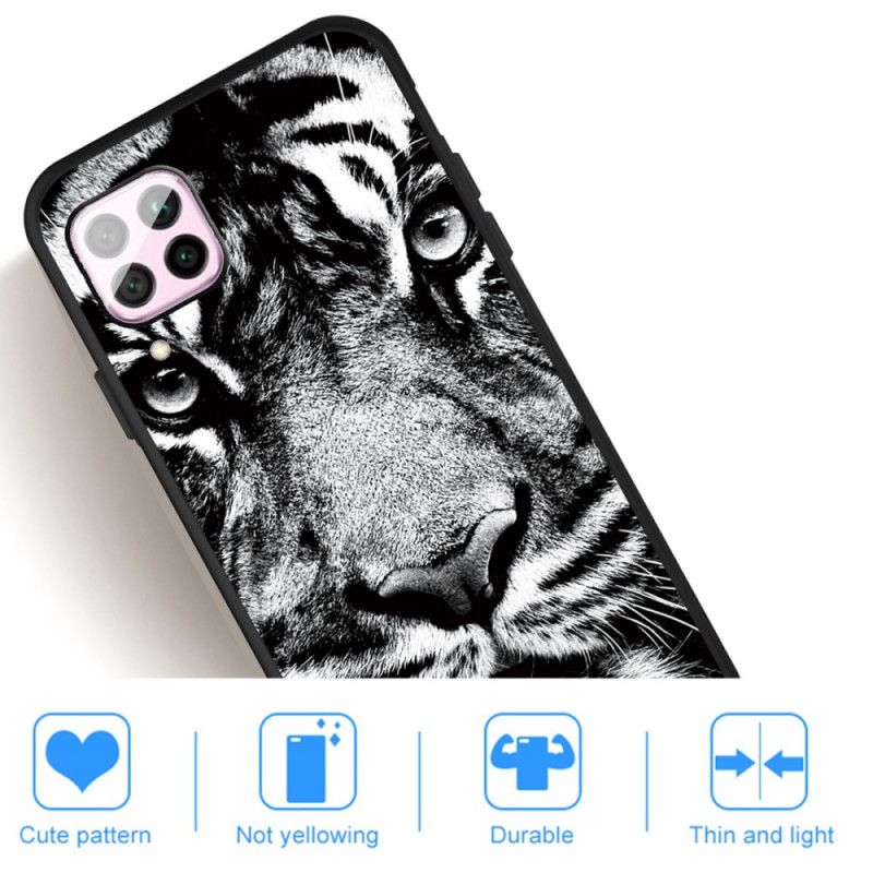 Coque Huawei P40 Lite Tigre Noir Et Blanc