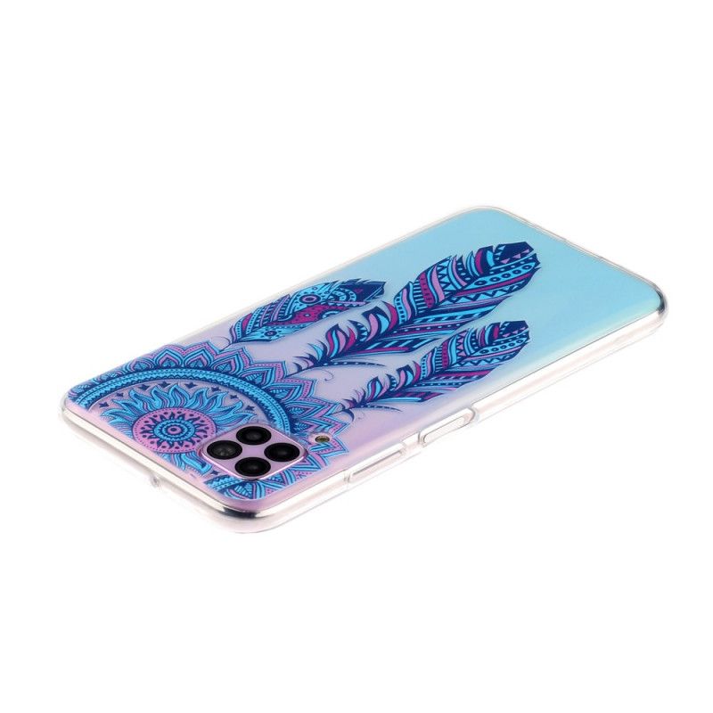 Coque Huawei P40 Lite Transparente Attrape Rêves Plumes Bleues