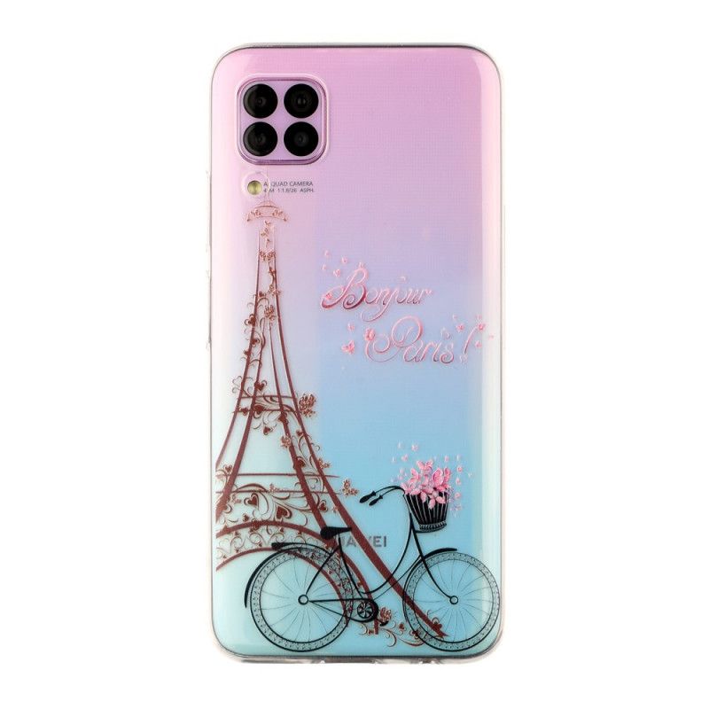 Coque Huawei P40 Lite Transparente Bonjour Paris