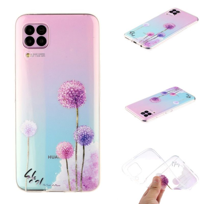 Coque Huawei P40 Lite Transparente Pissenlits Colorés