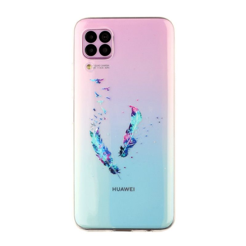 Coque Huawei P40 Lite Transparente Plumes