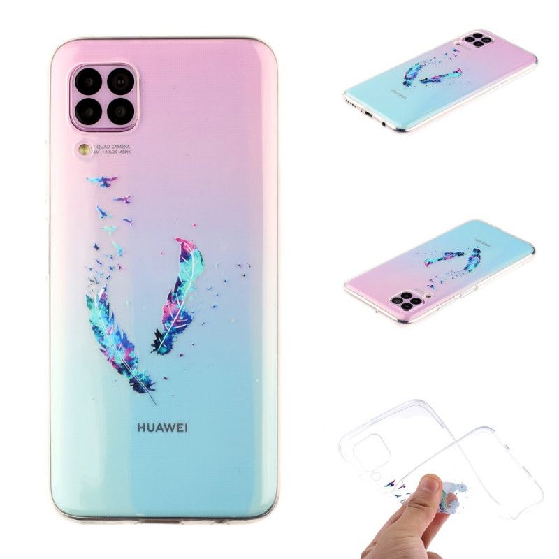 Coque Huawei P40 Lite Transparente Plumes