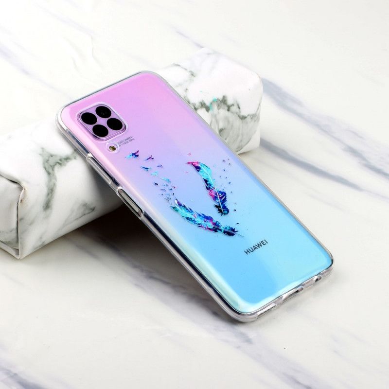 Coque Huawei P40 Lite Transparente Plumes