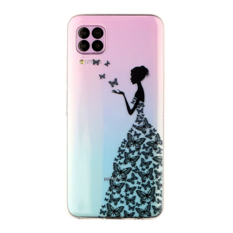 Coque Huawei P40 Lite Transparente Robe Papillons