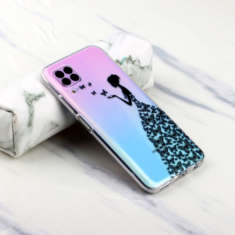 Coque Huawei P40 Lite Transparente Robe Papillons