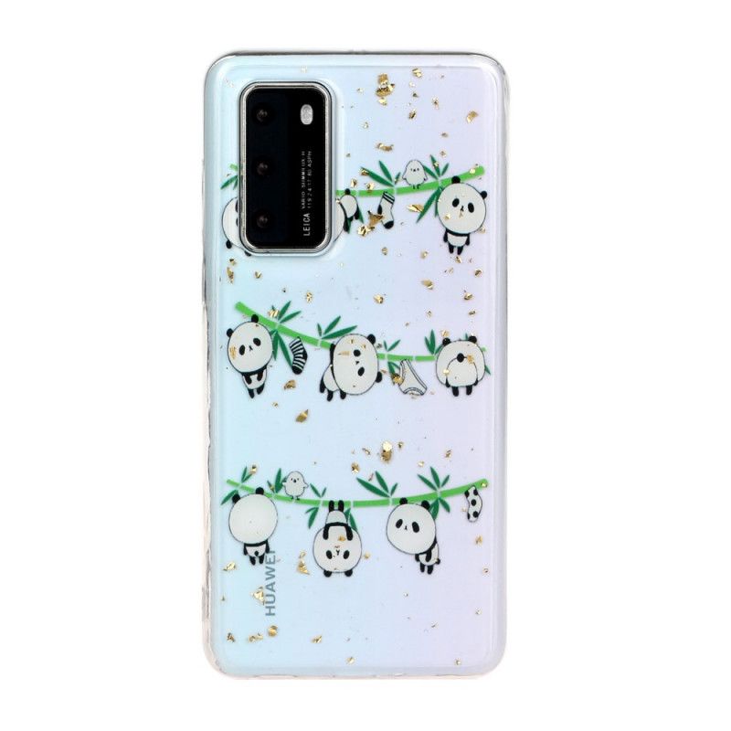 Coque Huawei P40 Pandas Sur La Corde À Linge