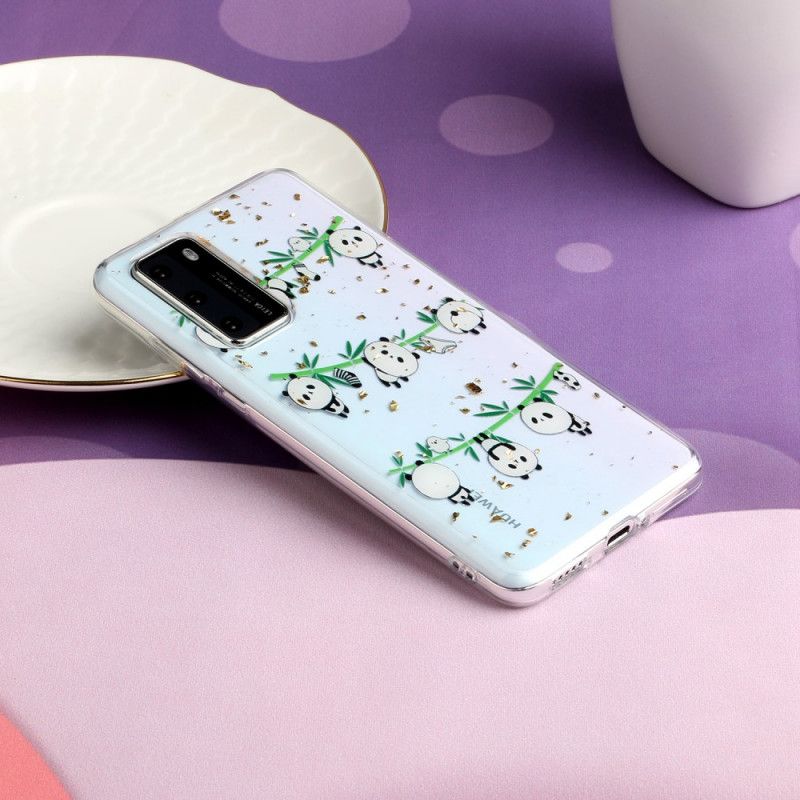 Coque Huawei P40 Pandas Sur La Corde À Linge