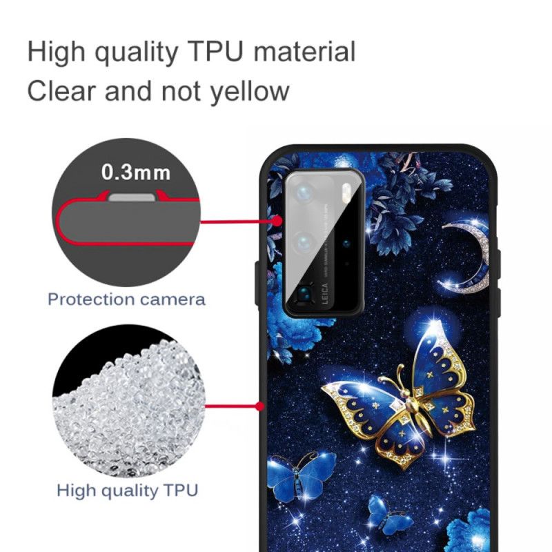 Coque Huawei P40 Papillon D'or