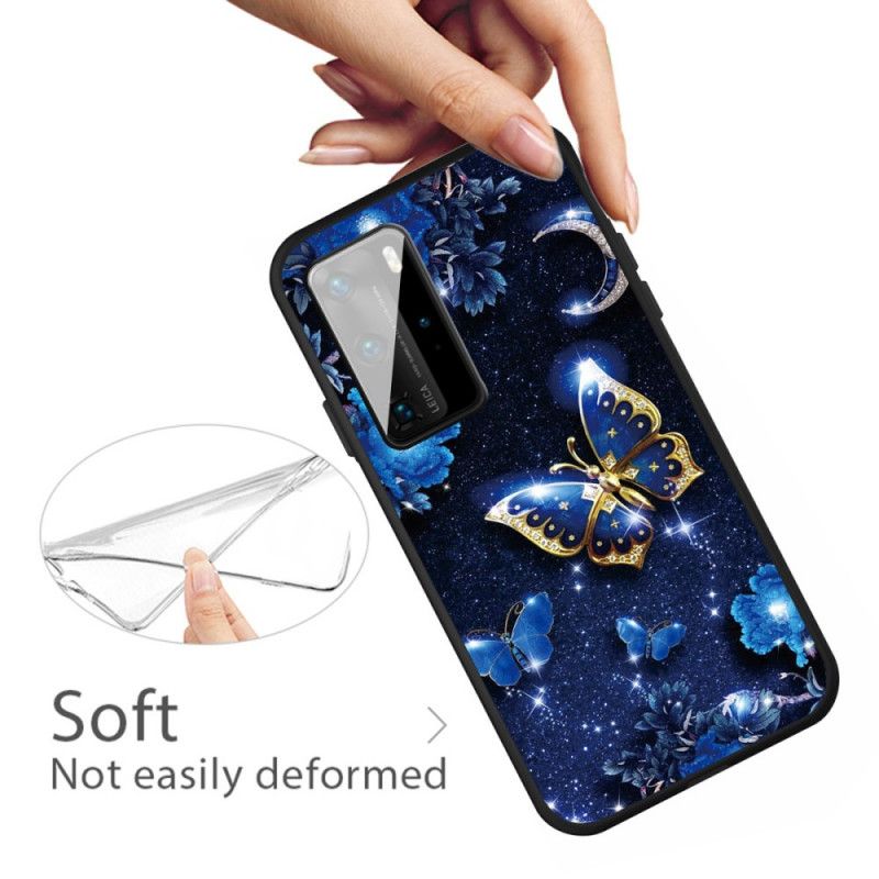 Coque Huawei P40 Papillon D'or