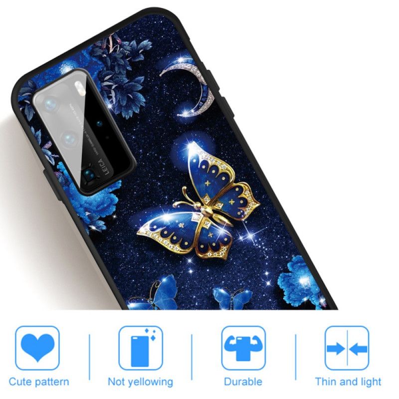 Coque Huawei P40 Papillon D'or