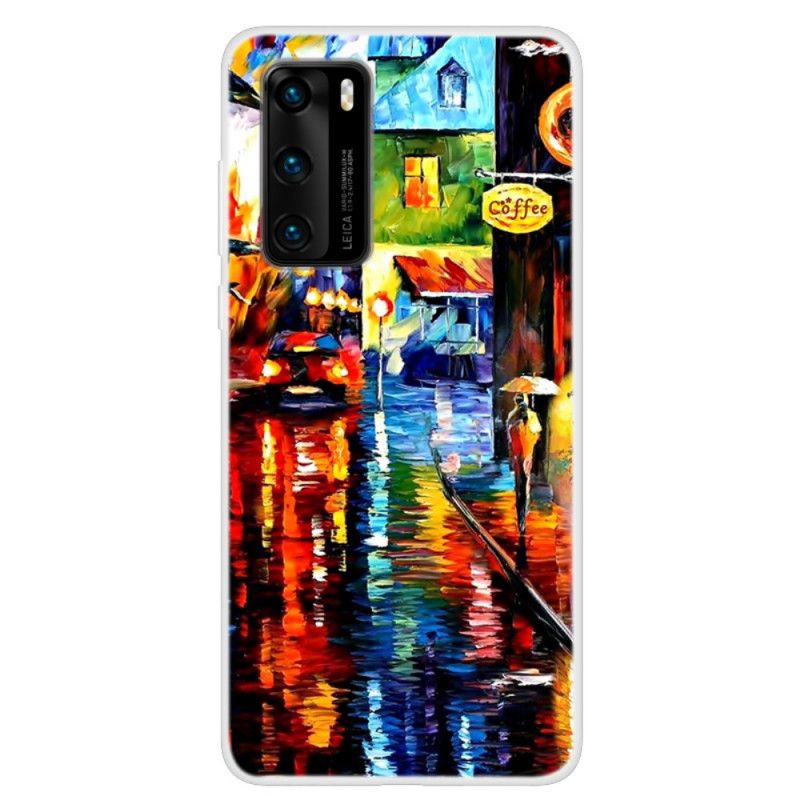 Coque Huawei P40 Peinture De Café