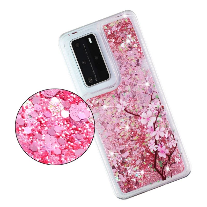 Coque Huawei P40 Pro Arbre Paillettes