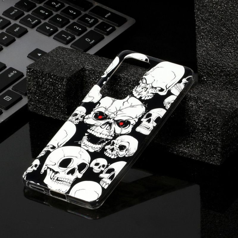 Coque Huawei P40 Pro Attention Têtes De Mort Fluorescente