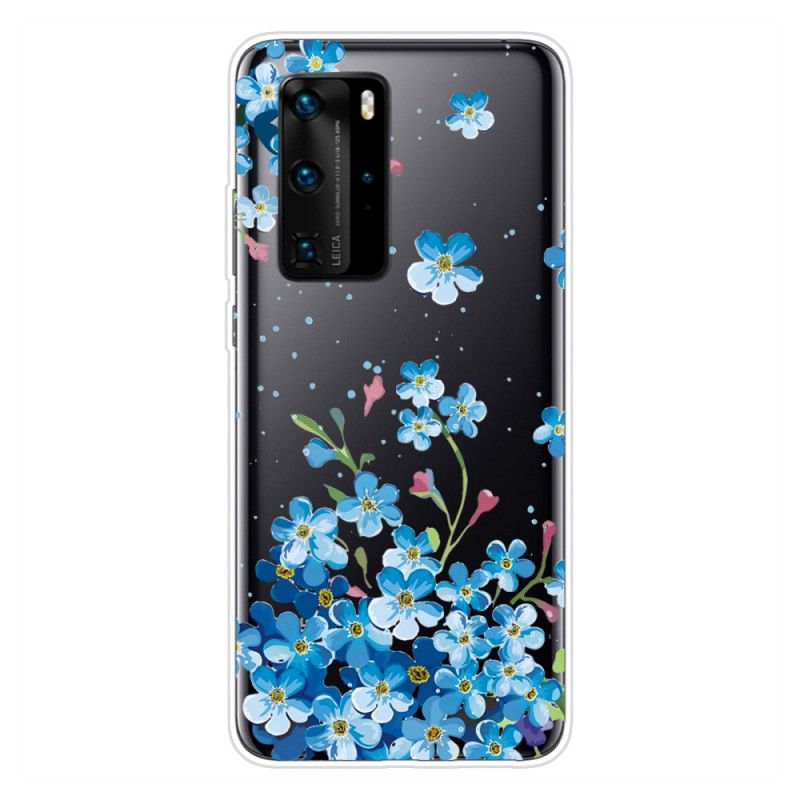 Coque Huawei P40 Pro Bouquet De Fleurs Bleues