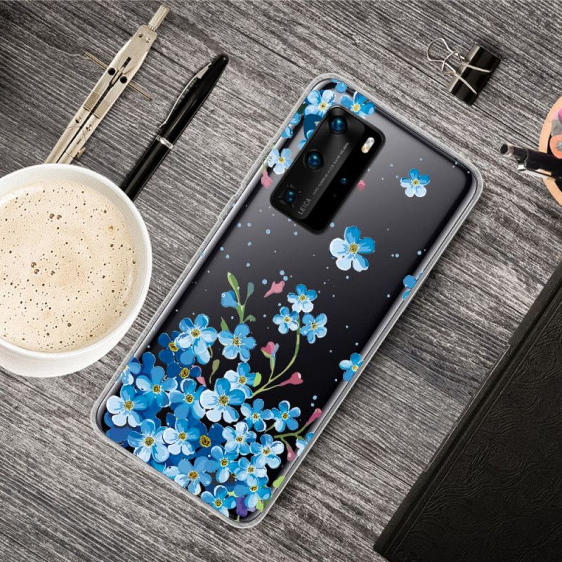 Coque Huawei P40 Pro Bouquet De Fleurs Bleues