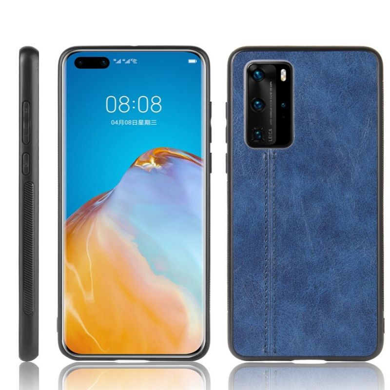 Coque Huawei P40 Pro Effet Cuir Couture