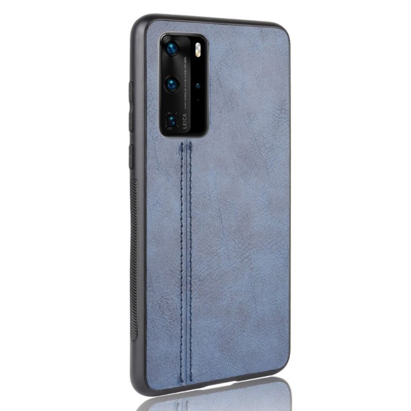 Coque Huawei P40 Pro Effet Cuir Couture
