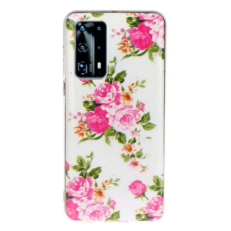 Coque Huawei P40 Pro Fleurs Liberty Fluorescente