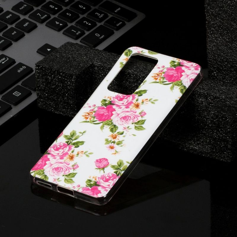 Coque Huawei P40 Pro Fleurs Liberty Fluorescente