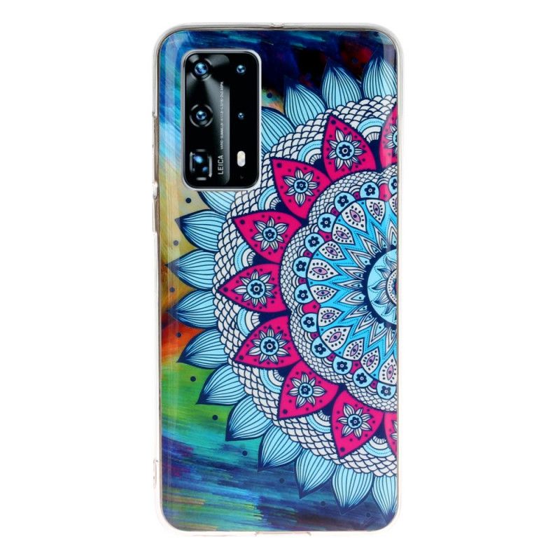 Coque Huawei P40 Pro Hibou Mandala Fluorescente