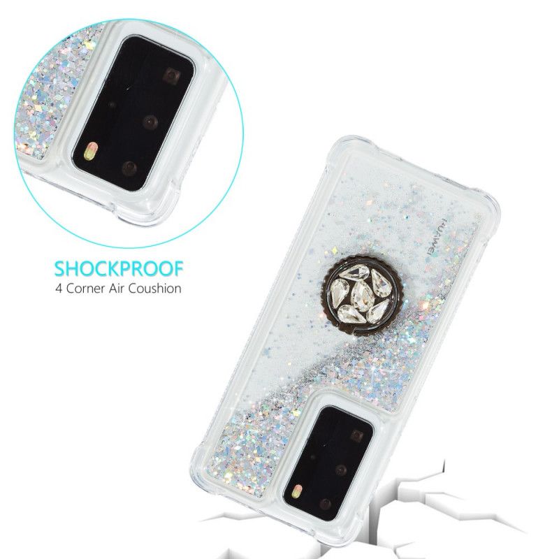 Coque Huawei P40 Pro Paillettes Anneau-support