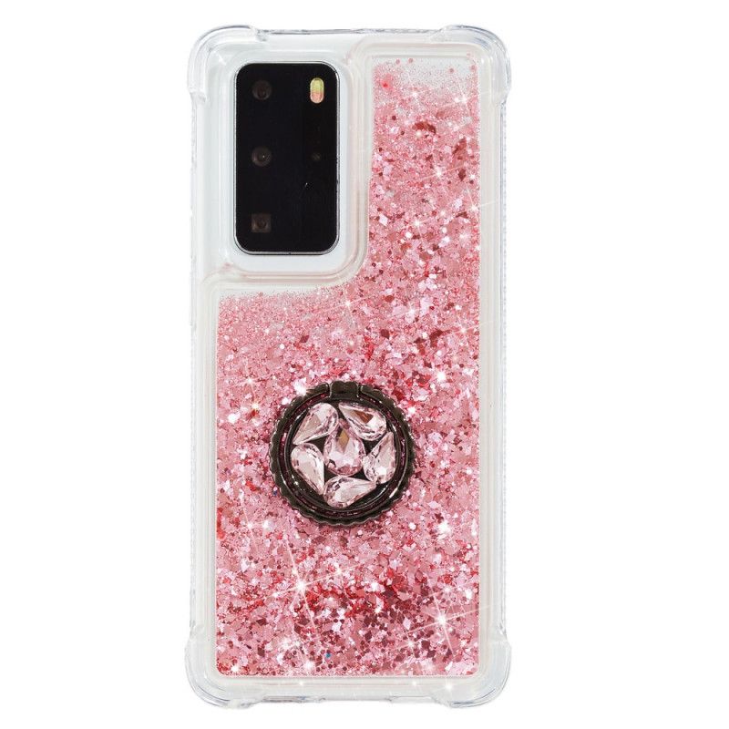 Coque Huawei P40 Pro Paillettes Anneau-support