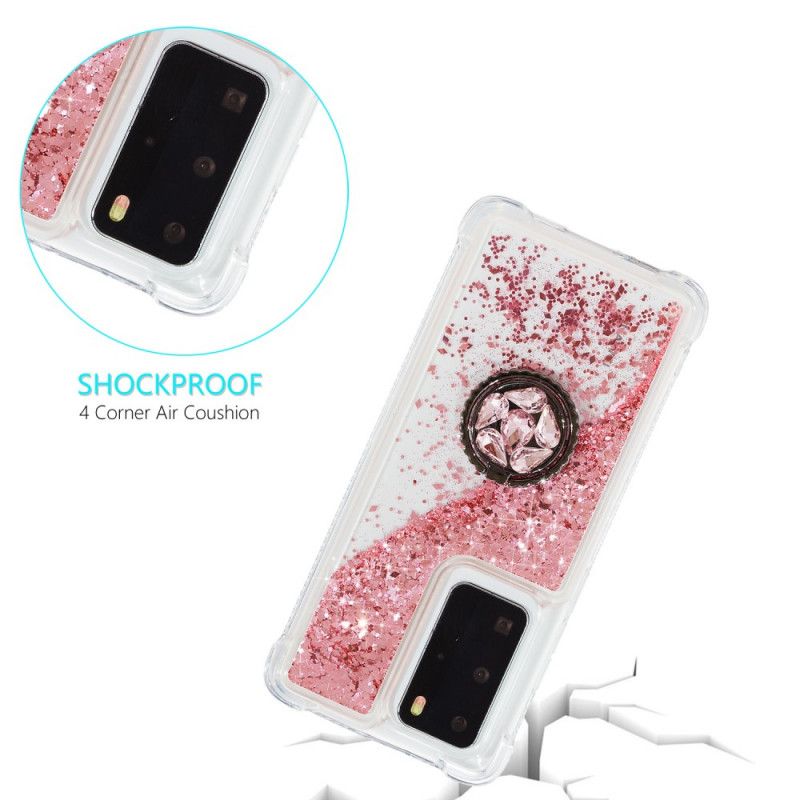 Coque Huawei P40 Pro Paillettes Anneau-support