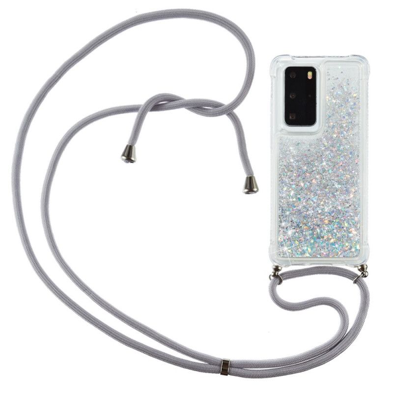 Coque Huawei P40 Pro Paillettes Avec Cordon