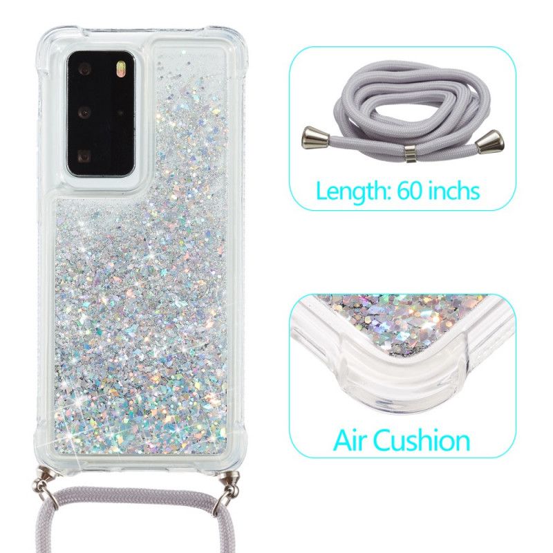 Coque Huawei P40 Pro Paillettes Avec Cordon