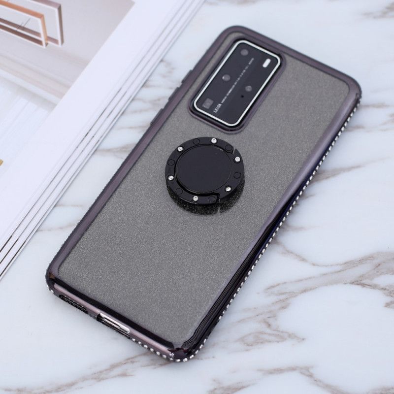 Coque Huawei P40 Pro Paillettes Et Diamants Anneau