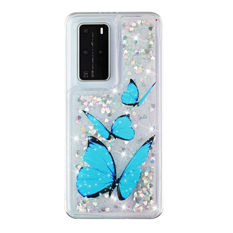 Coque Huawei P40 Pro Papillons Volants Paillettes