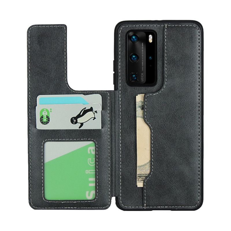 Coque Huawei P40 Pro Porte-cartes Support Et Lanière