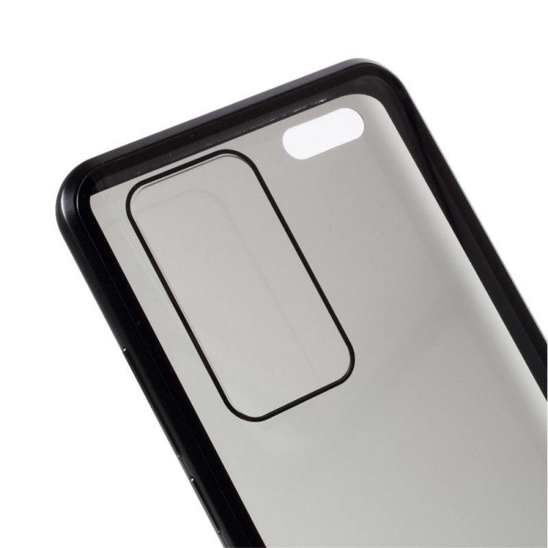 Coque Huawei P40 Pro Rebords Métal Et Double Verre Trempé