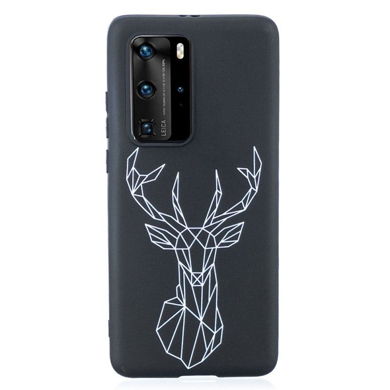 Coque Huawei P40 Pro Silicone Flexible Cerf Graphique
