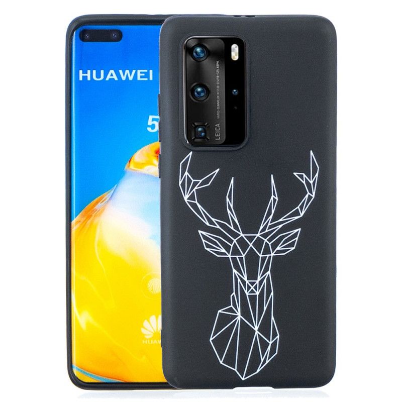 Coque Huawei P40 Pro Silicone Flexible Cerf Graphique