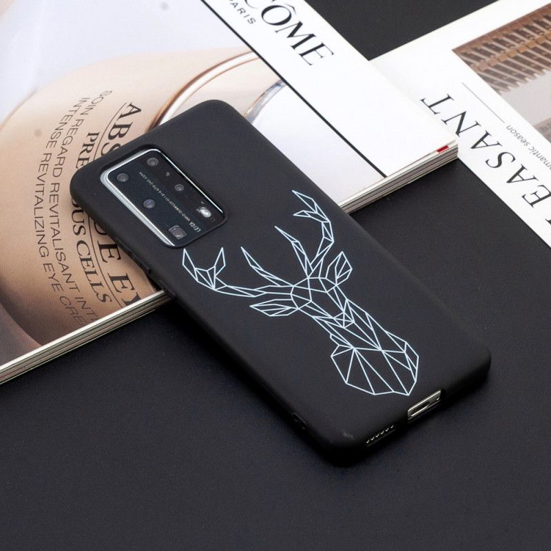 Coque Huawei P40 Pro Silicone Flexible Cerf Graphique