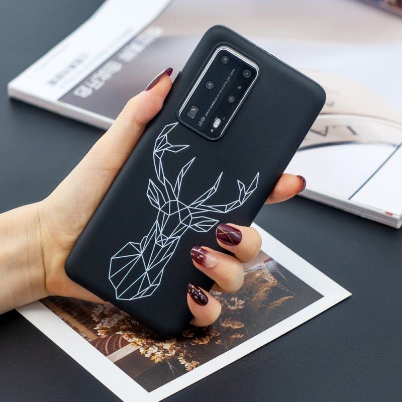 Coque Huawei P40 Pro Silicone Flexible Cerf Graphique